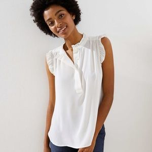 NEVER WORN - Ruffle Henley Shell Petite